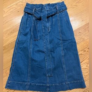 Madewell Denim Midi Skirt with Belt
